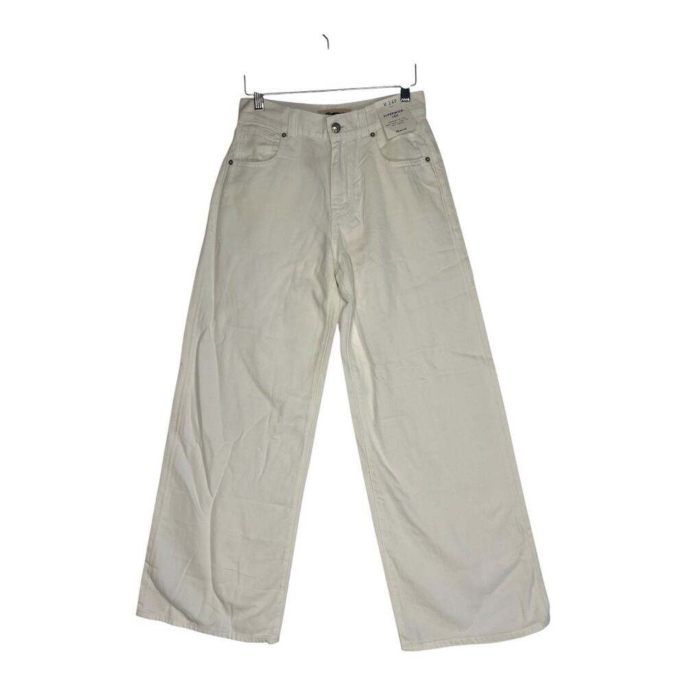 $138 NWT Madewell Superwide-Leg Jeans Womens Size 24P White